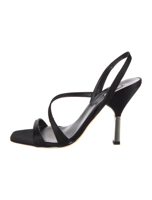 Miu Miu Satin Beaded Accents Slingback Sandals