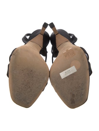 Miu Miu Satin Beaded Accents Slingback Sandals