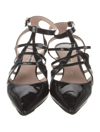 Miu Miu Patent Leather T-Strap Pumps