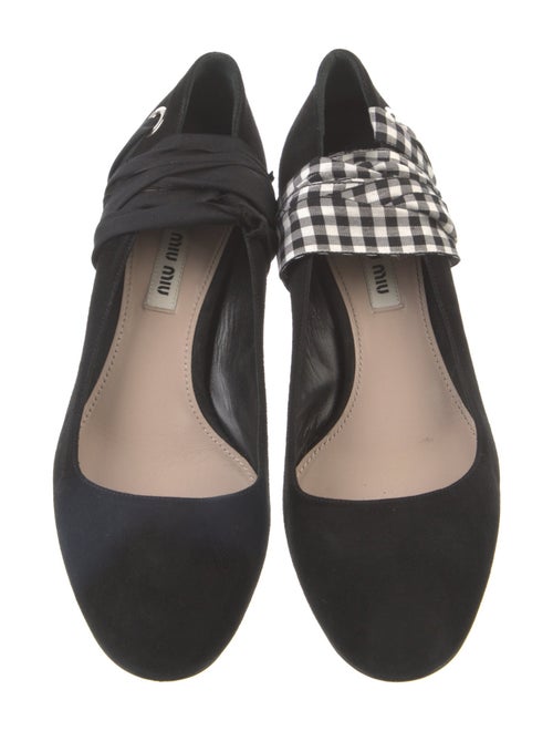 Miu Miu Suede Plaid Print D'Orsay Pumps