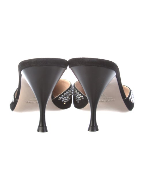 Miu Miu Suede Crystal Embellishments Mules