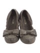 Miu Miu Leather Bow Accents Ballet Flats
