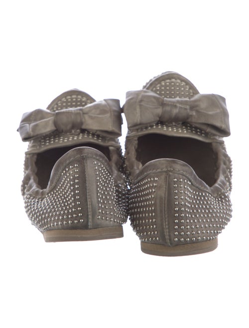Miu Miu Leather Bow Accents Ballet Flats