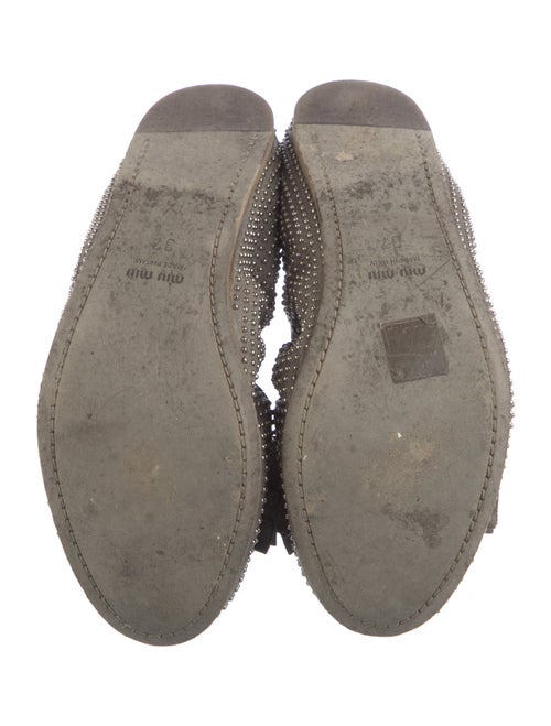 Miu Miu Leather Bow Accents Ballet Flats