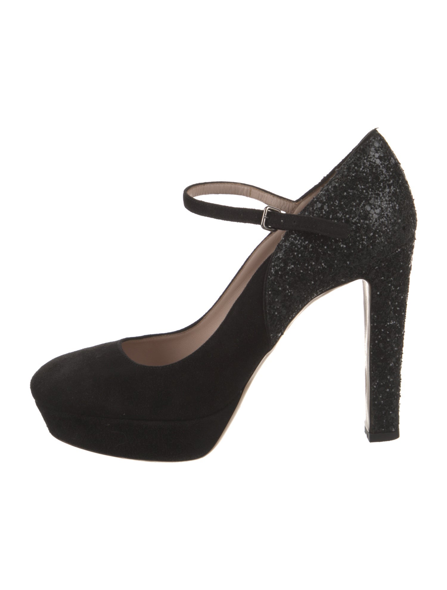 Miu Miu Suede Glitter Accents Pumps