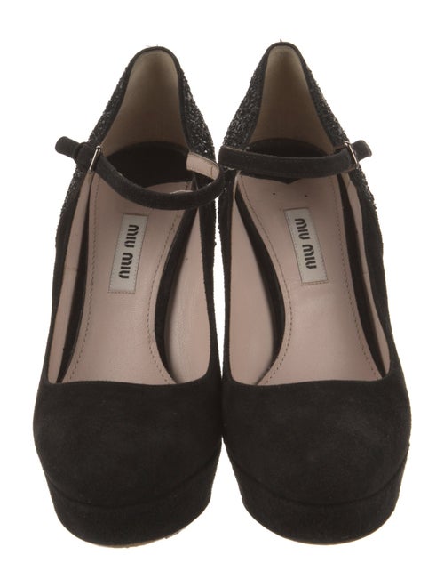 Miu Miu Suede Glitter Accents Pumps