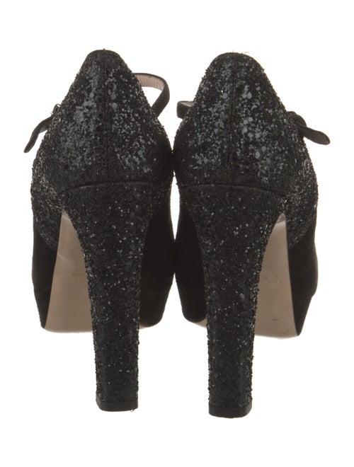 Miu Miu Suede Glitter Accents Pumps