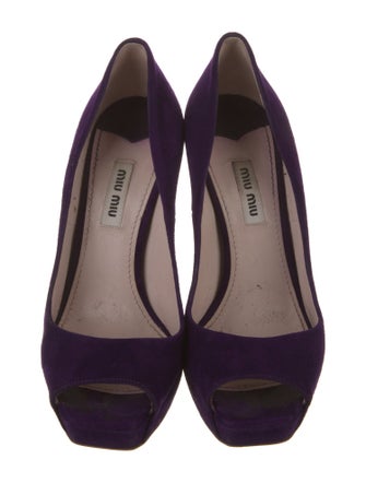 Miu Miu Suede Crystal Embellishments Pumps