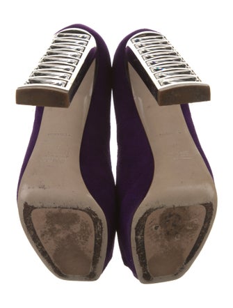 Miu Miu Suede Crystal Embellishments Pumps