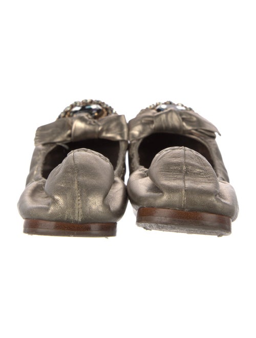 Miu Miu Leather Bow Accents Ballet Flats