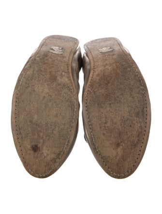 Miu Miu Leather Bow Accents Ballet Flats