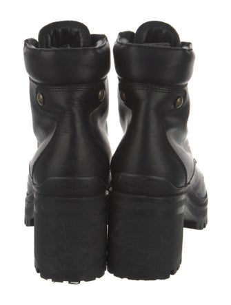 Miu Miu Leather Crystal Embellishments Combat Boots