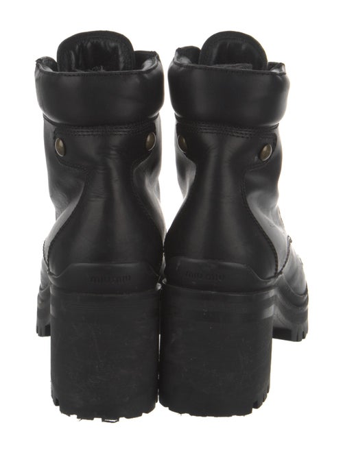 Miu Miu Leather Crystal Embellishments Combat Boots