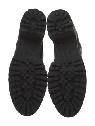 Miu Miu Leather Crystal Embellishments Combat Boots