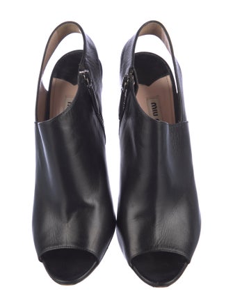 Miu Miu Leather Slingback Sandals