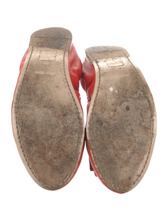 Miu Miu Leather Bow Accents Ballet Flats