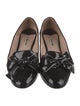 Miu Miu Patent Leather Bow Accents Ballet Flats