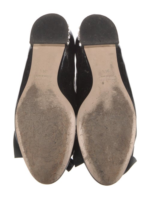 Miu Miu Patent Leather Bow Accents Ballet Flats