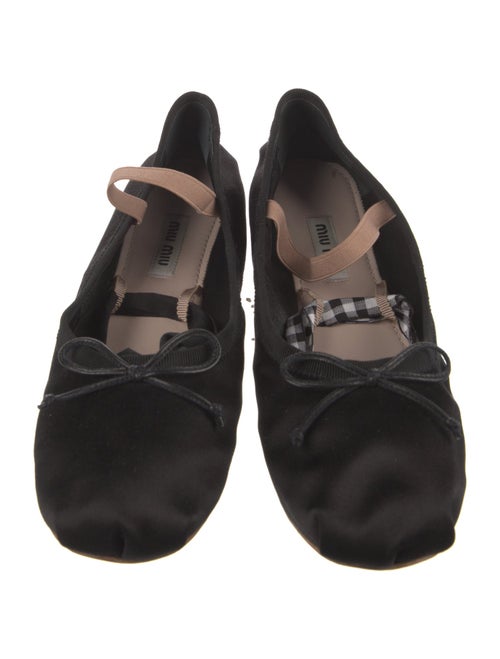Miu Miu Satin Bow Accents Mary Jane Flats