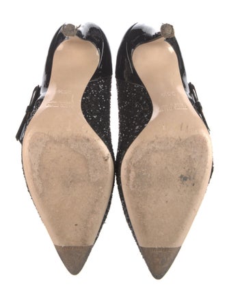 Miu Miu Patent Leather Glitter Accents Pumps