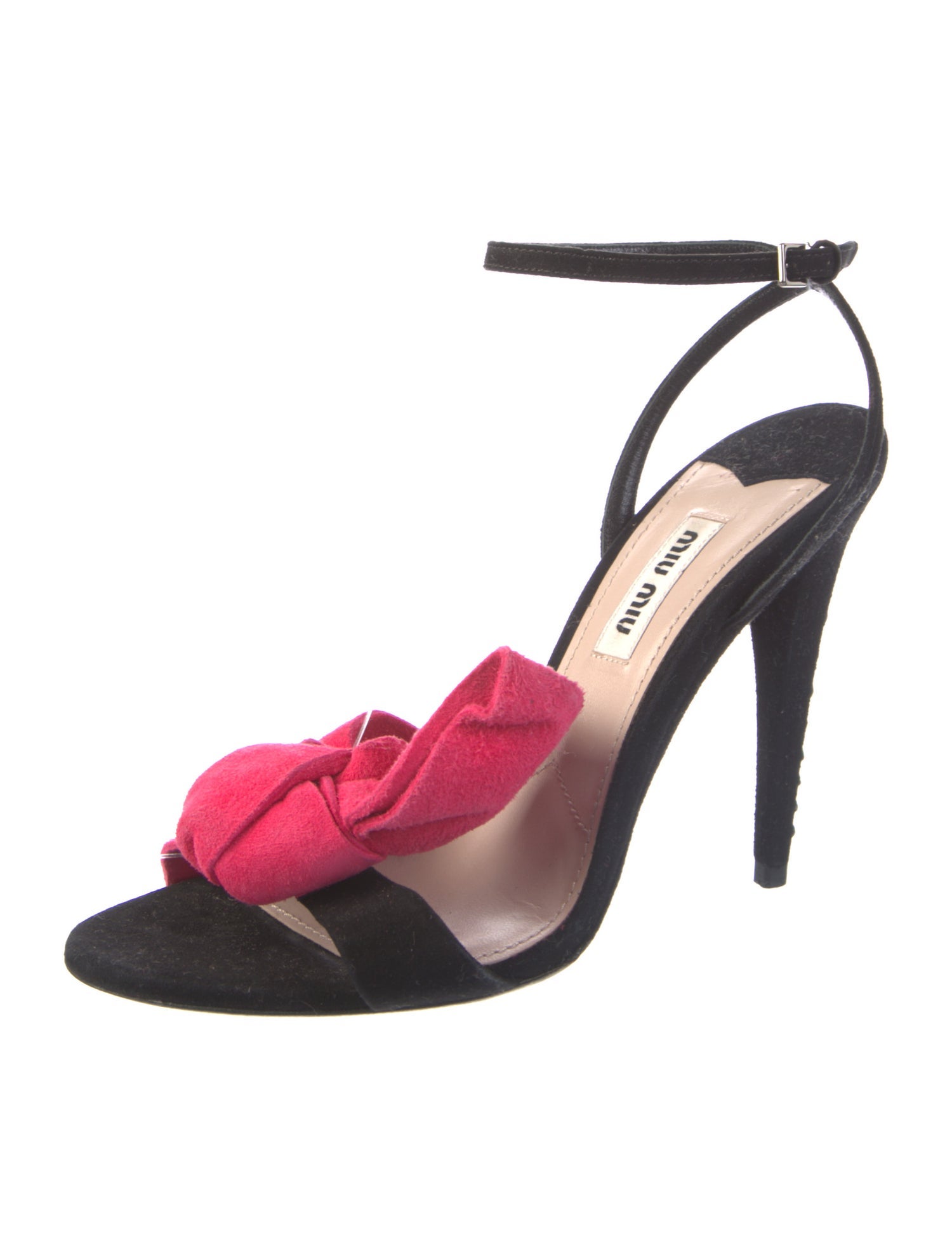 Miu Miu Suede Bow Accents Sandals