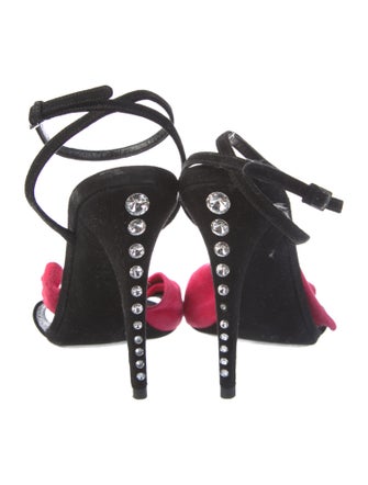 Miu Miu Suede Bow Accents Sandals