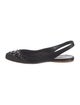Miu Miu Satin Crystal Embellishments Slingback Flats