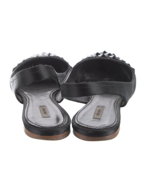 Miu Miu Satin Crystal Embellishments Slingback Flats