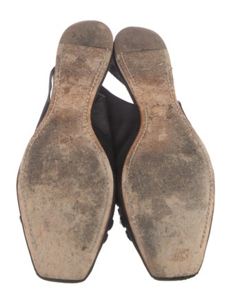 Miu Miu Satin Crystal Embellishments Slingback Flats