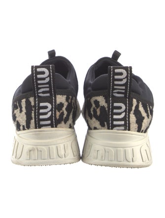 Miu Miu Animal Print Crystal Embellishments Sneakers