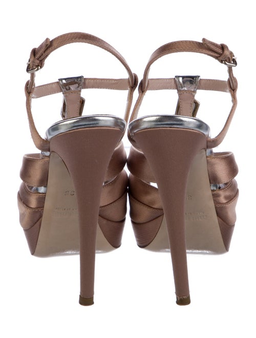 Miu Miu Satin Crystal Embellishments T-Strap Sandals