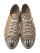 Miu Miu Patent Leather Crystal Embellishments Sneakers