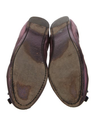 Miu Miu Leather Crystal Embellishments Ballet Flats