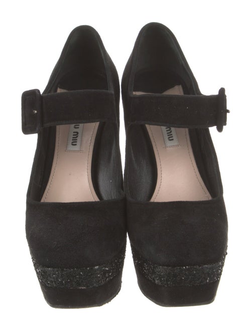Miu Miu Suede Glitter Accents Pumps