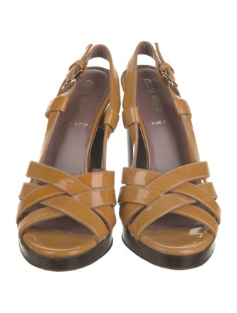 Miu Miu Patent Leather Slingback Sandals