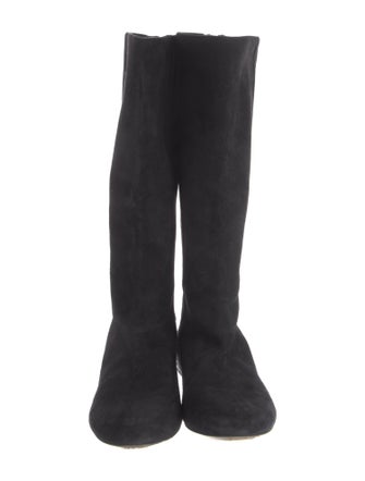 Miu Miu Suede Crystal Embellishments Riding Boots