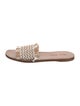 Miu Miu Raffia Crystal Embellishments Slides