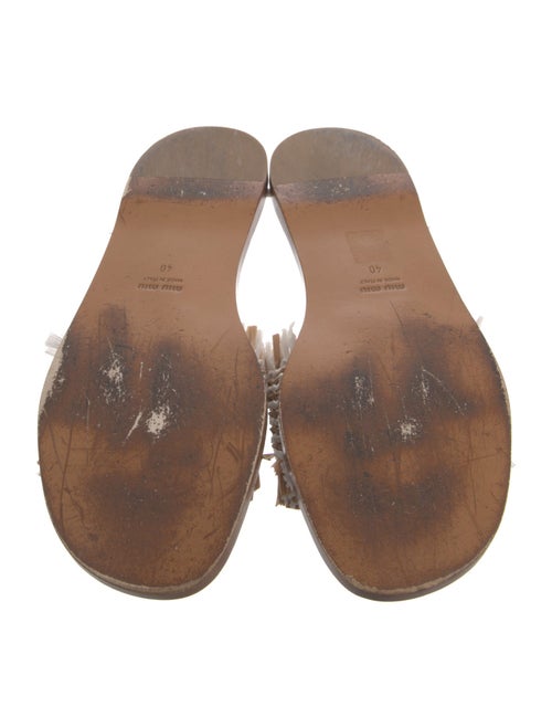 Miu Miu Raffia Crystal Embellishments Slides