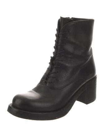 Miu Miu Leather Combat Boots
