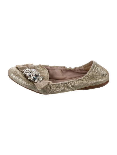 Miu Miu Glitter Glitter Accents Flats