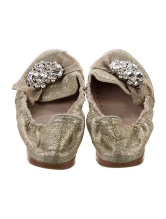 Miu Miu Glitter Glitter Accents Flats