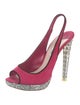 Miu Miu Suede Glitter Accents Slingback Pumps