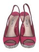 Miu Miu Suede Glitter Accents Slingback Pumps