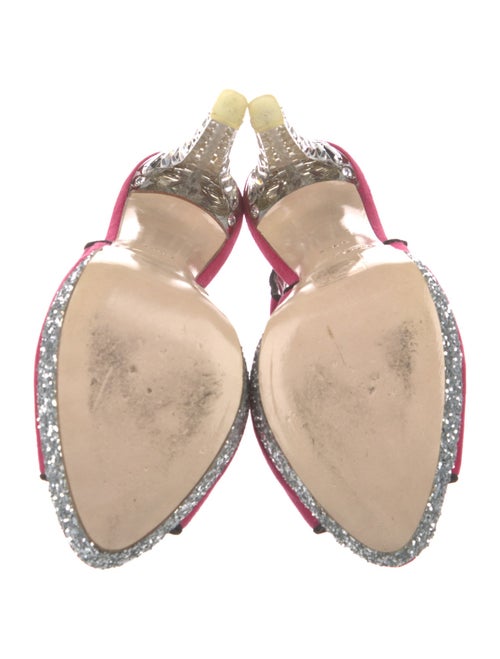 Miu Miu Suede Glitter Accents Slingback Pumps
