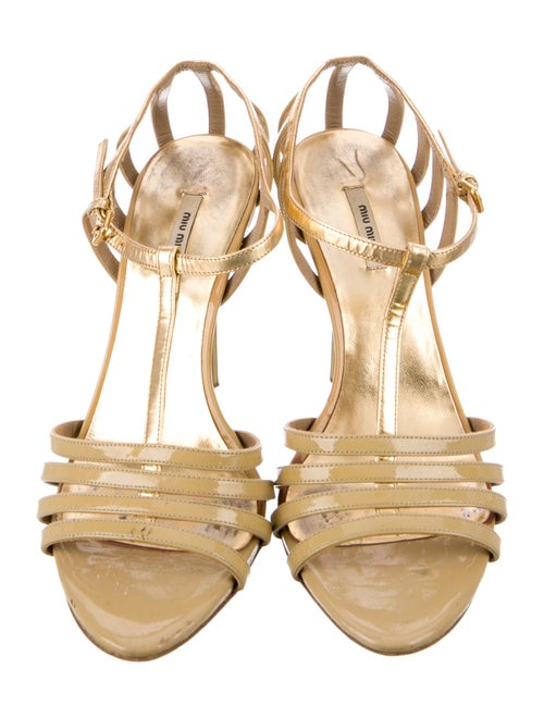 Miu Miu Leather T-Strap Sandals