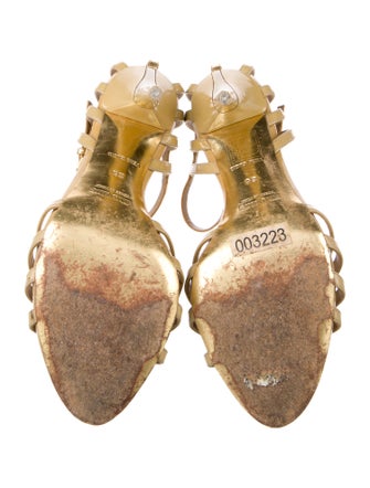 Miu Miu Leather T-Strap Sandals