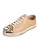 Miu Miu Patent Leather Crystal Embellishments Sneakers