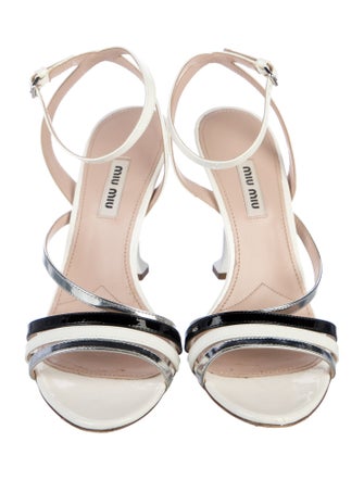 Miu Miu Patent Leather Slingback Sandals