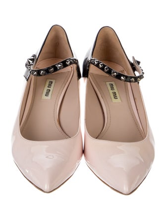 Miu Miu Patent Leather Studded Accents Pumps
