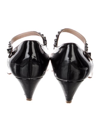 Miu Miu Patent Leather Studded Accents Pumps